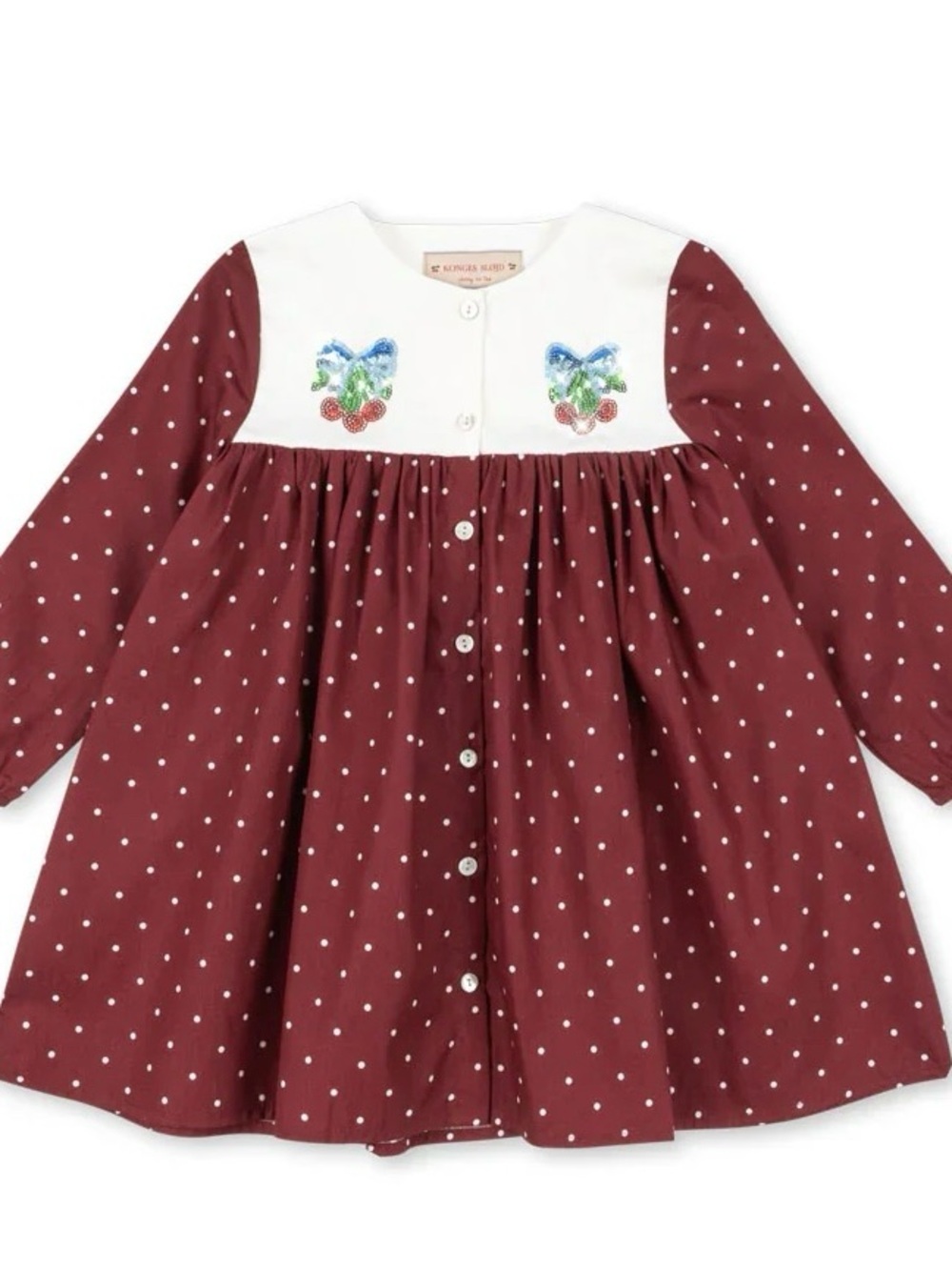 NWT Konges Sløjd Muna polka-dot sequined cotton dress Winter & Holiday